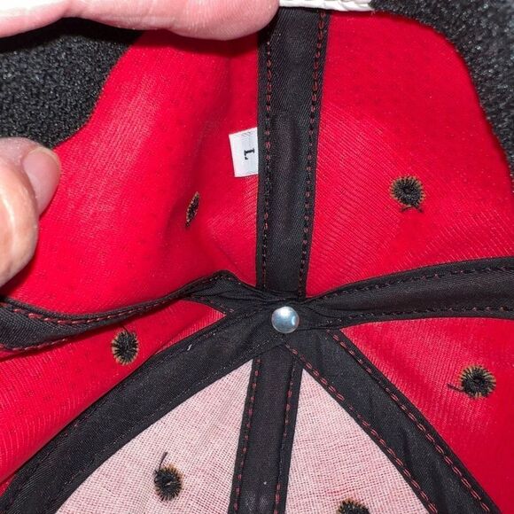 Vintage CINCINNATI REDS Cap Mens Large Red And Black Red Stick Sports Fitted - Picture 8 of 8